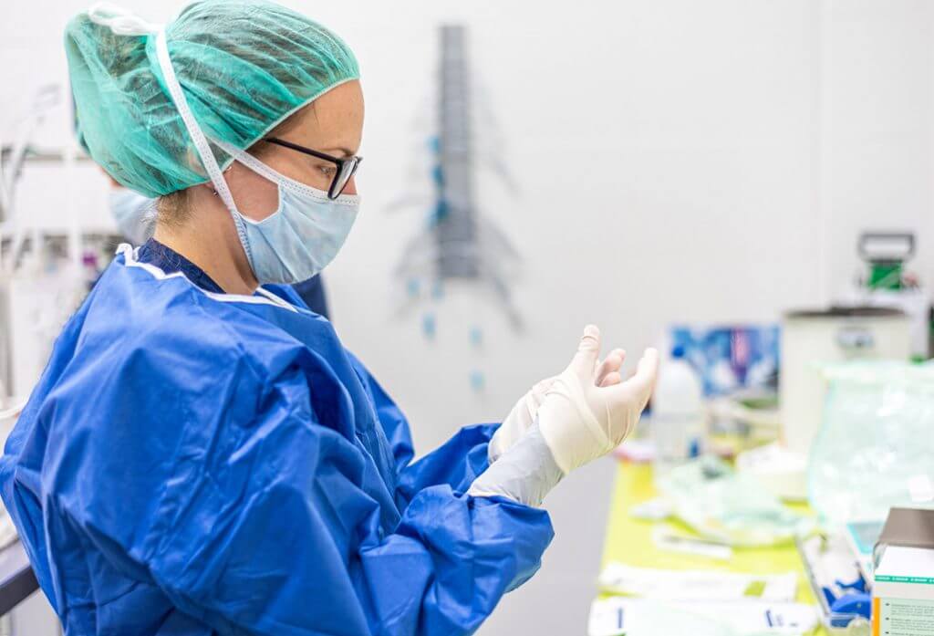 Nurse in Lab Wearing PPE