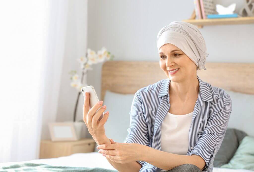 Women on Phone After Chemotherapy