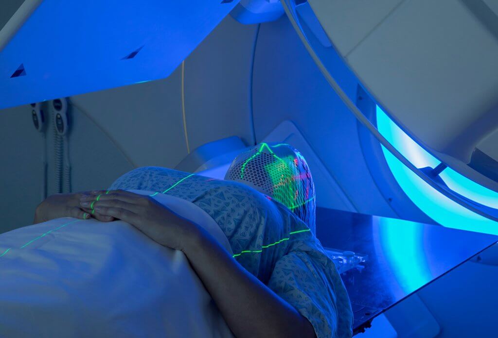 Woman receiving Radiation Therapy for Cancer Treatment