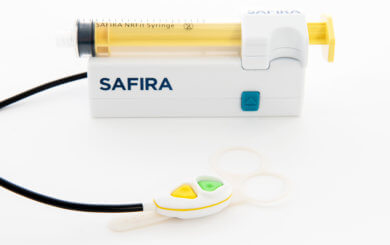 SAFIRA® (SAFer Injection for Regional Anaesthesia) technology to include an NRFit™ syringe and a Palm Operator